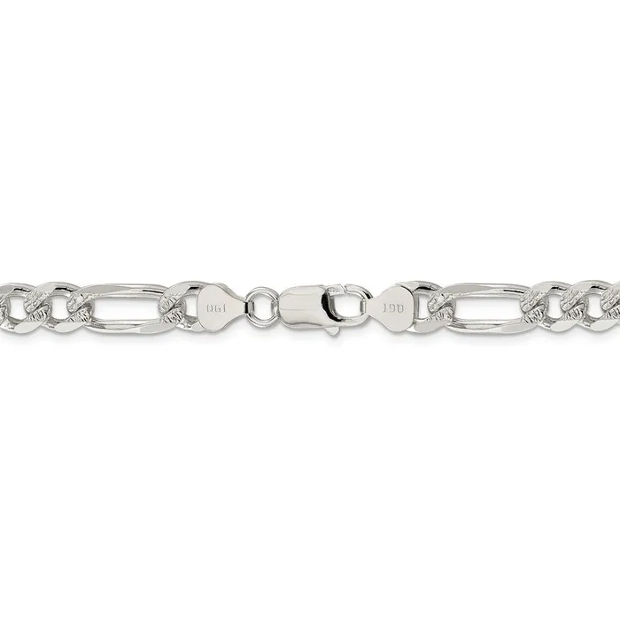 WB Choice Jewelry Rings Sterling Silver 8mm Pave Flat Figaro ChainWBCQFF22028 WB Choice Jewelry Rings Sterling Silver 8mm Pave Flat Figaro ChainWBCQFF22028
