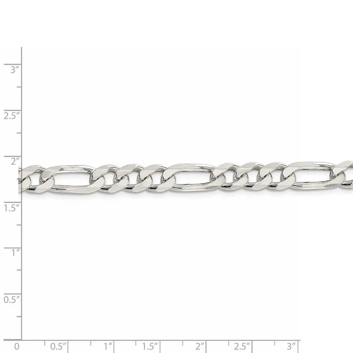 WB Choice Jewelry Rings Sterling Silver 8mm Pave Flat Figaro ChainWBCQFF22028 WB Choice Jewelry Rings Sterling Silver 8mm Pave Flat Figaro ChainWBCQFF22028