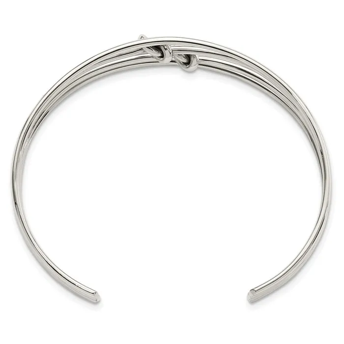 WB Choice Jewelry Rings Sterling Silver Polished 4 Band Knots Cuff BangleWBCQB1373 WB Choice Jewelry Rings Sterling Silver Polished 4 Band Knots Cuff BangleWBCQB1373