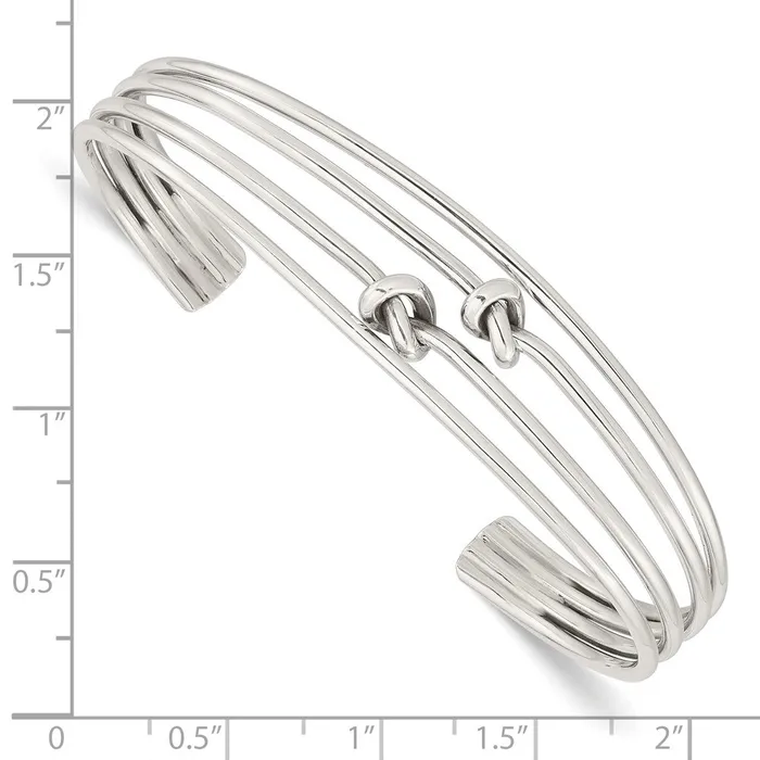 WB Choice Jewelry Rings Sterling Silver Polished 4 Band Knots Cuff BangleWBCQB1373 WB Choice Jewelry Rings Sterling Silver Polished 4 Band Knots Cuff BangleWBCQB1373