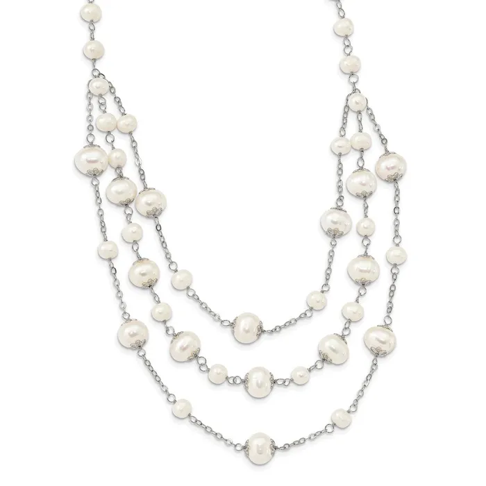 WB Choice Jewelry Rings Sterling Silver Rhp 711mm White FWC Pearl Multistrand w 2in ext NecklacWBCQH563417 WB Choice Jewelry Rings Sterling Silver Rhp 711mm White FWC Pearl Multistrand w 2in ext NecklacWBCQH563417