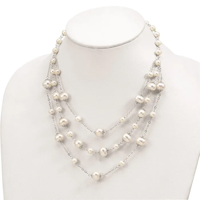 WB Choice Jewelry Rings Sterling Silver Rhp 711mm White FWC Pearl Multistrand w 2in ext NecklacWBCQH563417 WB Choice Jewelry Rings Sterling Silver Rhp 711mm White FWC Pearl Multistrand w 2in ext NecklacWBCQH563417