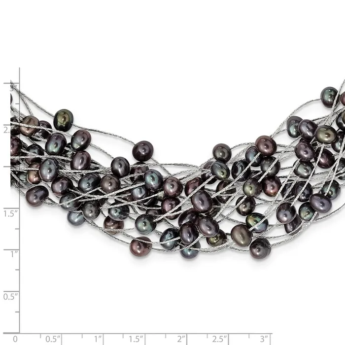 WB Choice Jewelry Rings Sterling Silver Rhodpl 57mm Black Semiround FWC Pearl Multistrand NecklWBCQH563218 WB Choice Jewelry Rings Sterling Silver Rhodpl 57mm Black Semiround FWC Pearl Multistrand NecklWBCQH563218