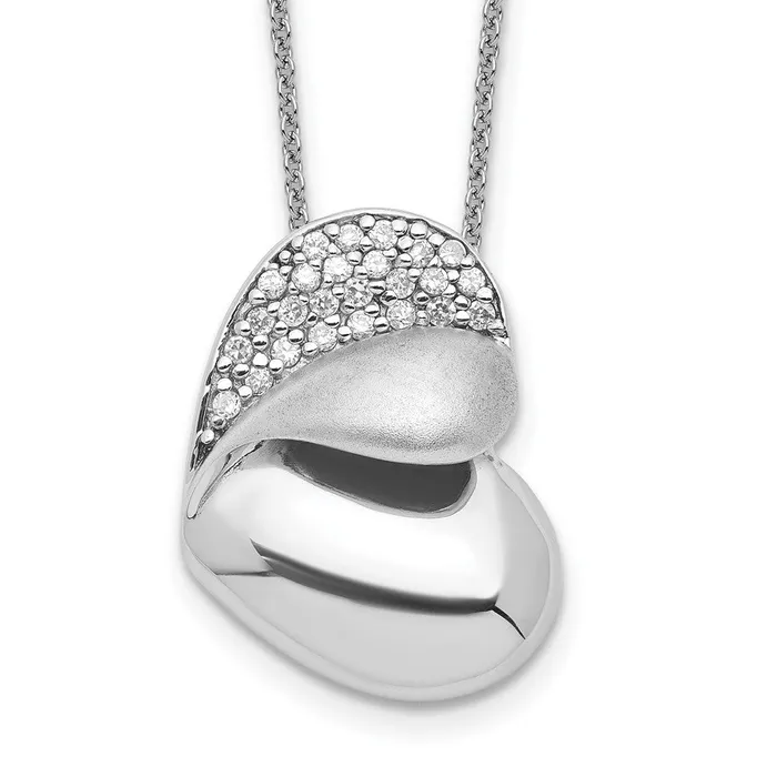 WB Choice Jewelry Sterling Silver CZ Glimpse of my Heart 18in Heart NecklaceWBCQSX470 Necklaces WB Choice Jewelry Sterling Silver CZ Glimpse of my Heart 18in Heart NecklaceWBCQSX470 Necklaces