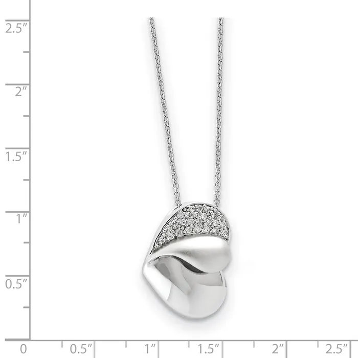 WB Choice Jewelry Sterling Silver CZ Glimpse of my Heart 18in Heart NecklaceWBCQSX470 Necklaces WB Choice Jewelry Sterling Silver CZ Glimpse of my Heart 18in Heart NecklaceWBCQSX470 Necklaces