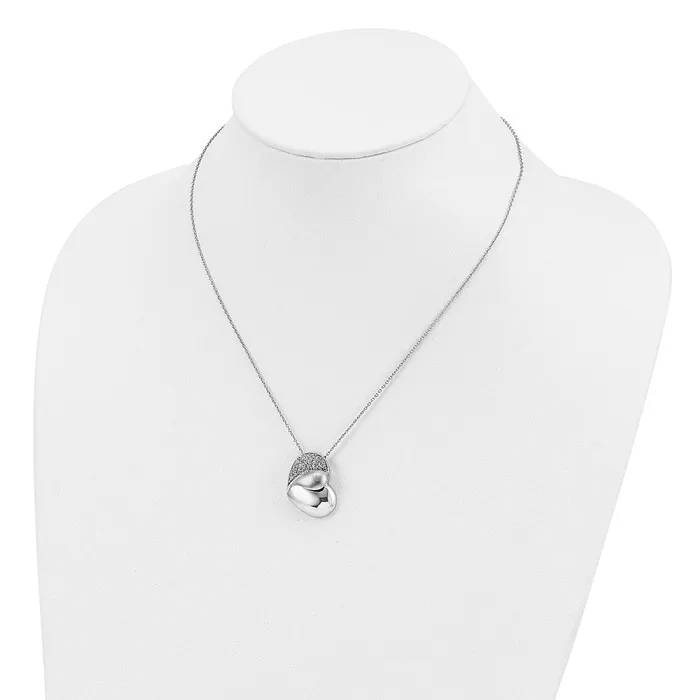 WB Choice Jewelry Sterling Silver CZ Glimpse of my Heart 18in Heart NecklaceWBCQSX470 Necklaces WB Choice Jewelry Sterling Silver CZ Glimpse of my Heart 18in Heart NecklaceWBCQSX470 Necklaces