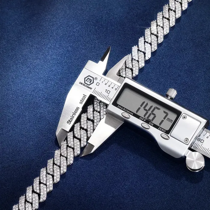 14MM S925 MOISSANITE PRONG CUBAN BRACELET icezeusshop Bracelets
