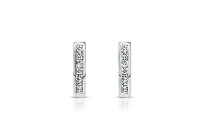 Albert Hern Earrings 18kt Gold Oval Hoops Diamonds Earrings