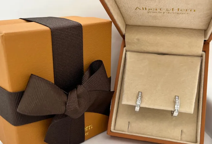 Albert Hern Earrings 18kt Gold Oval Hoops Diamonds Earrings Albert Hern Earrings 18kt Gold Oval Hoops Diamonds Earrings