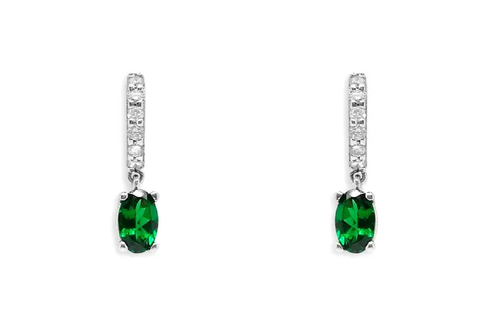 Albert Hern Earrings Earrings 18kt Gold Huggies Tsavorite Drop Diamonds Albert Hern Earrings Earrings 18kt Gold Huggies Tsavorite Drop Diamonds