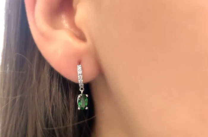 Albert Hern Earrings Earrings 18kt Gold Huggies Tsavorite Drop Diamonds Albert Hern Earrings Earrings 18kt Gold Huggies Tsavorite Drop Diamonds