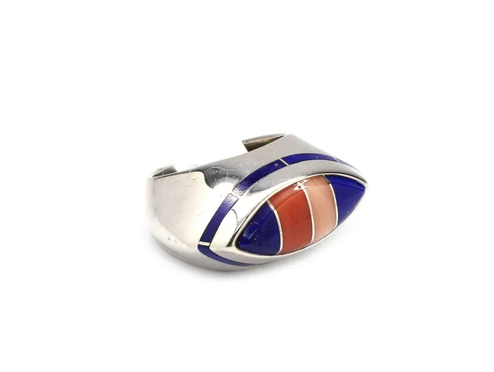 Ben Nighthorse Rings Mans Marquise Edge Inlay Ring