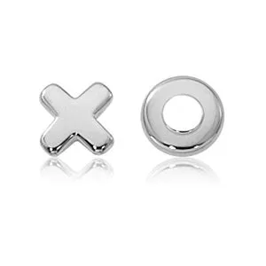 Carla Corp Earrings Sterling Silver 8mm Flat Hug and Kiss Earrings
