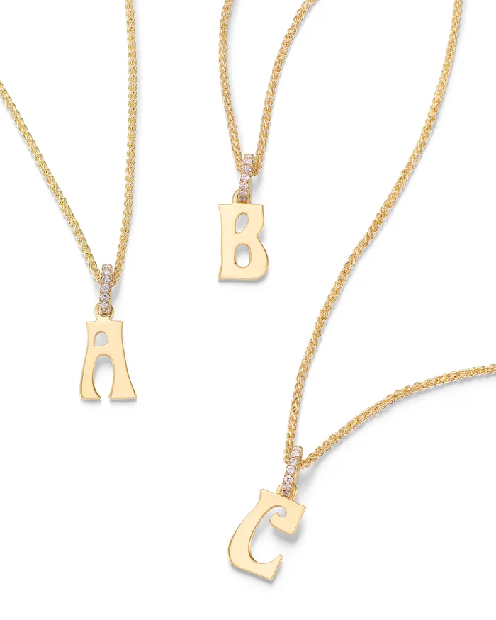 Charm Necklaces Marlo Laz Initial Diamond Charm