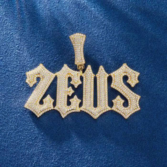 Custom SilverGold Rapper Iced Out Spiked Letter Name Necklace Pendant icezeusshop Necklaces Custom SilverGold Rapper Iced Out Spiked Letter Name Necklace Pendant icezeusshop Necklaces