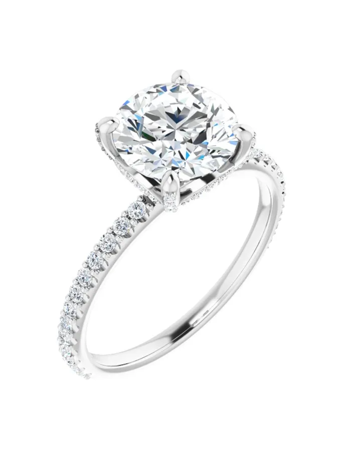 Diamond Hidden Halo Engagement Ring 13 ct tw acredo USA Rings