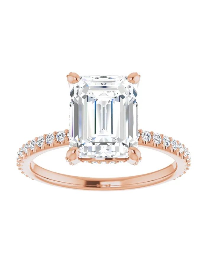 Diamond Hidden Halo Engagement Ring 13 ct tw acredo USA Rings