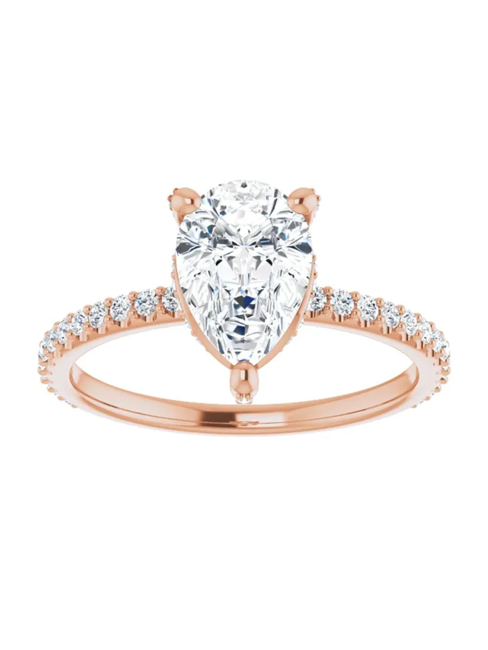 Diamond Hidden Halo Engagement Ring 13 ct tw acredo USA Rings