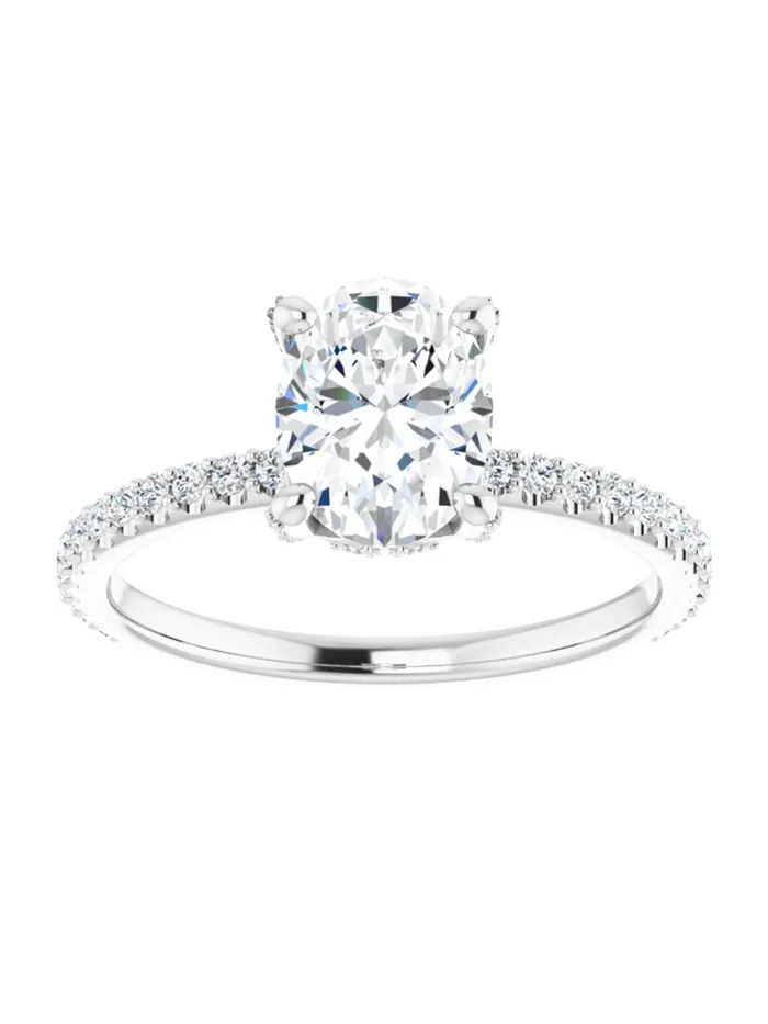 Diamond Hidden Halo Engagement Ring 13 ct tw acredo USA Rings