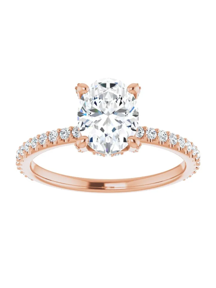 Diamond Hidden Halo Engagement Ring 13 ct tw acredo USA Rings