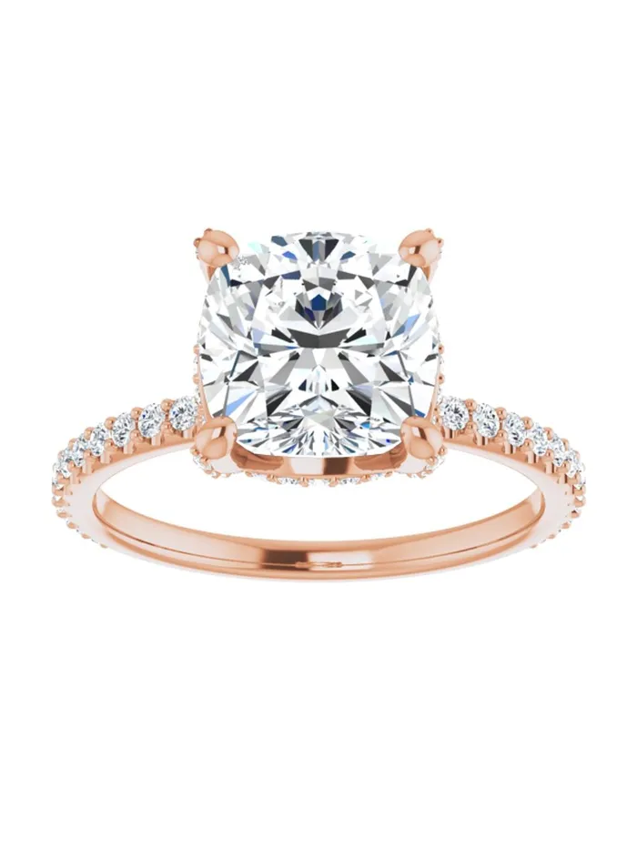 Diamond Hidden Halo Engagement Ring 13 ct tw acredo USA Rings