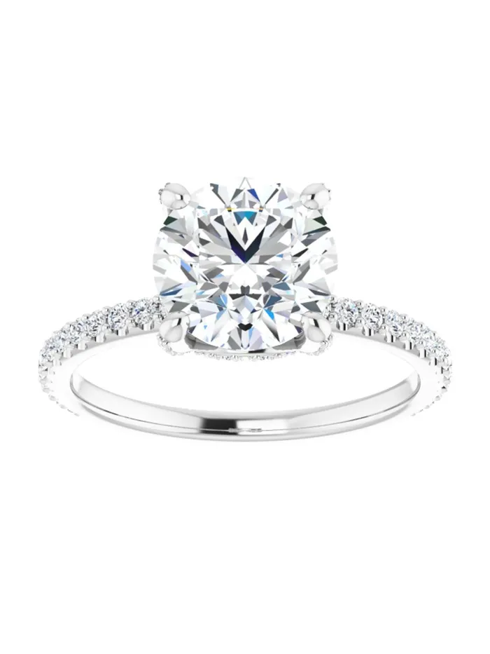 Diamond Hidden Halo Engagement Ring 13 ct tw acredo USA Rings