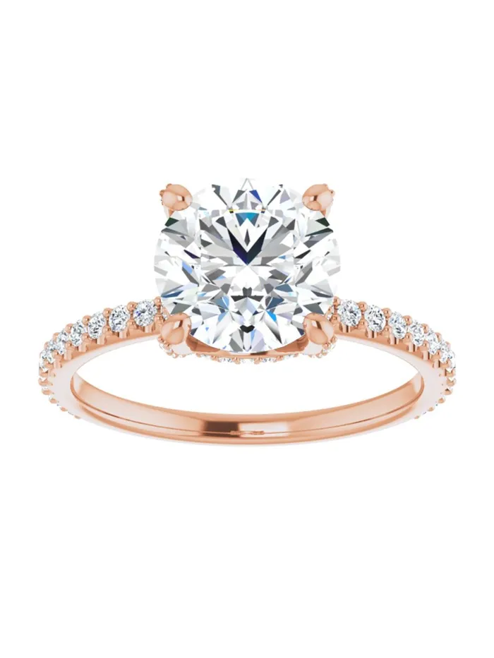 Diamond Hidden Halo Engagement Ring 13 ct tw acredo USA Rings