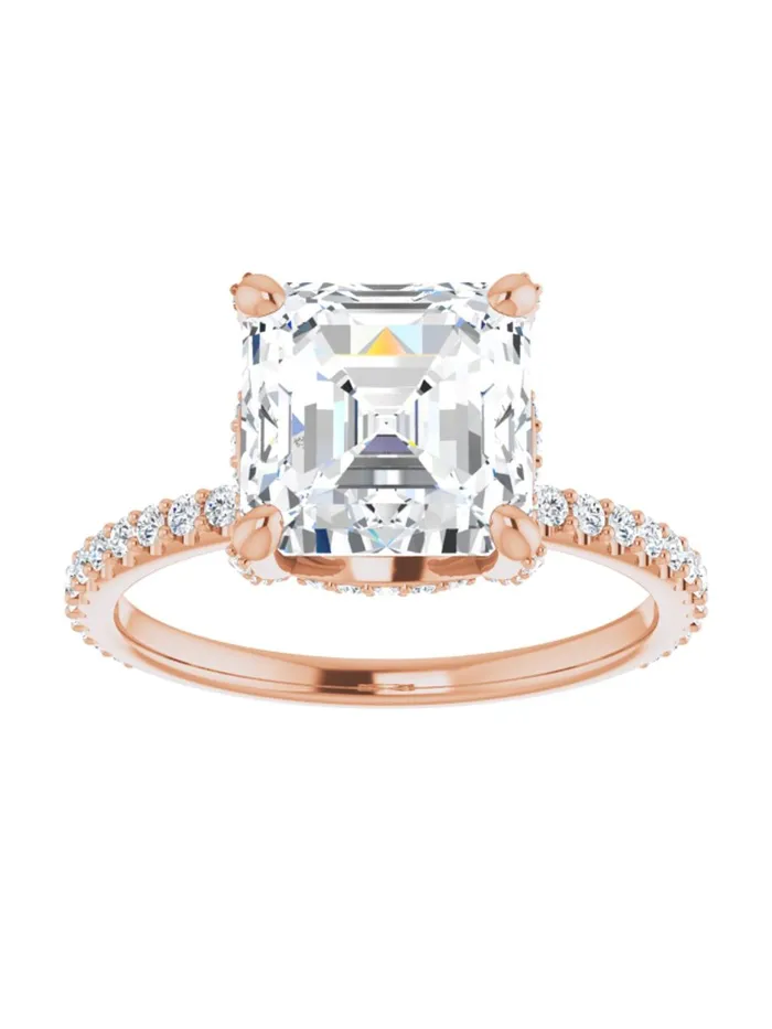 Diamond Hidden Halo Engagement Ring 13 ct tw acredo USA Rings