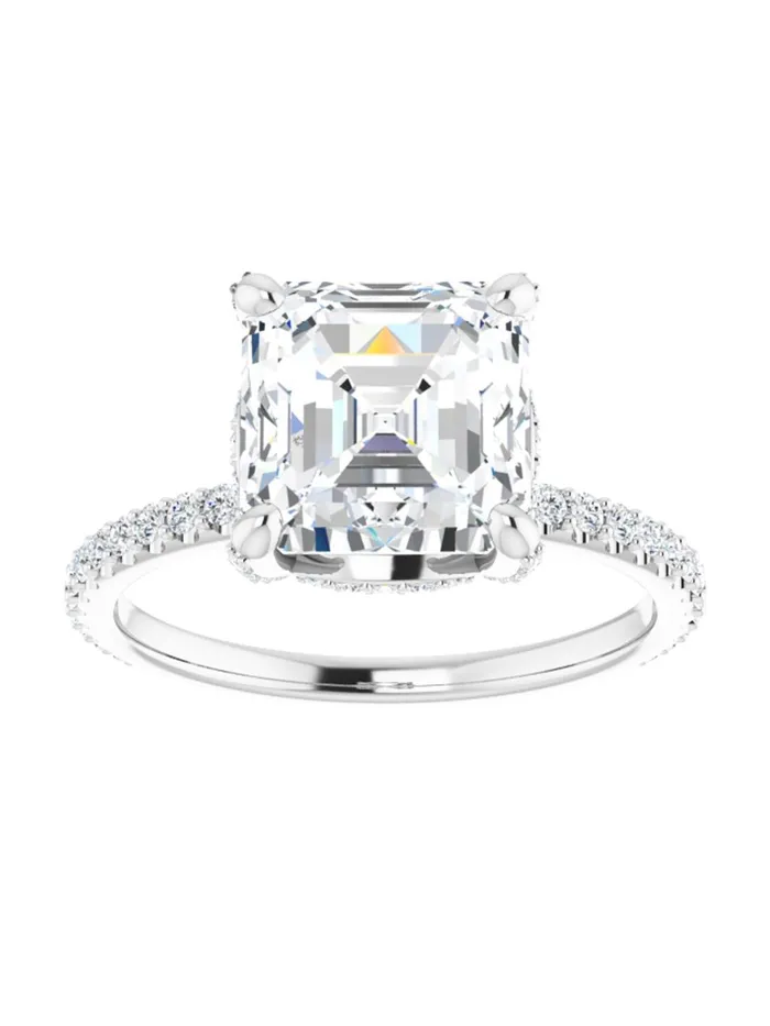 Diamond Hidden Halo Engagement Ring 13 ct tw acredo USA Rings