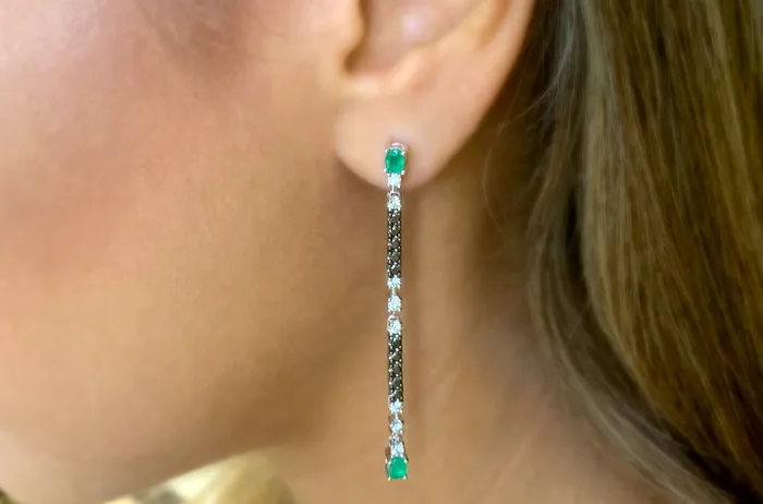 Earrings 18kt Gold Emeralds Diamonds Drops Albert Hern Earrings Earrings 18kt Gold Emeralds Diamonds Drops Albert Hern Earrings