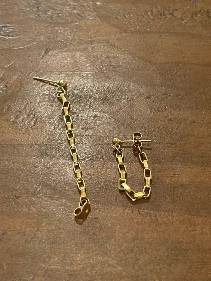 Earrings drop chain hoop bubs sass