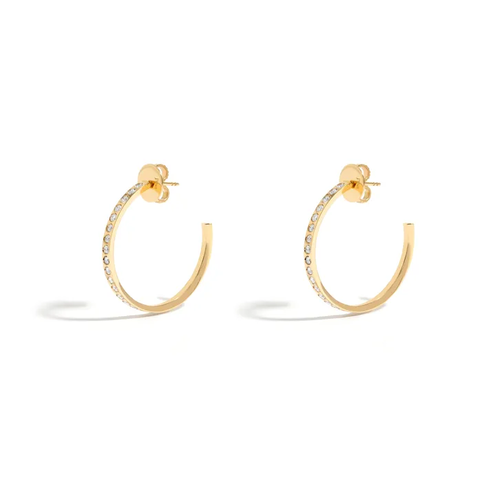 Earrings Jack Vartanian NEW VINTAGE POWER MEDIUM HOOP EARRING IN 18K YELLOW GOLD WITH DIAMOND Earrings Jack Vartanian NEW VINTAGE POWER MEDIUM HOOP EARRING IN 18K YELLOW GOLD WITH DIAMOND