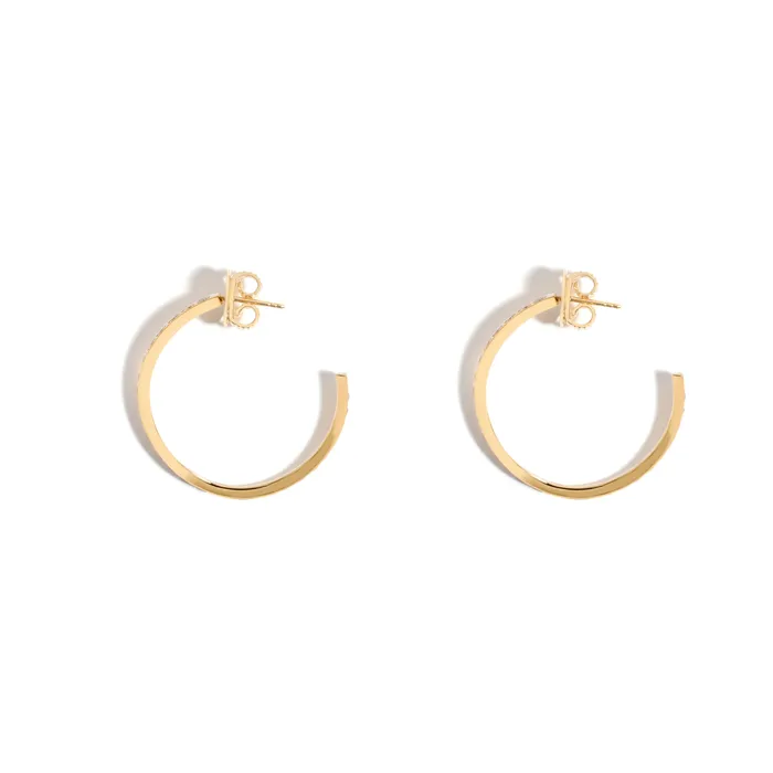 Earrings Jack Vartanian NEW VINTAGE POWER MEDIUM HOOP EARRING IN 18K YELLOW GOLD WITH DIAMOND Earrings Jack Vartanian NEW VINTAGE POWER MEDIUM HOOP EARRING IN 18K YELLOW GOLD WITH DIAMOND