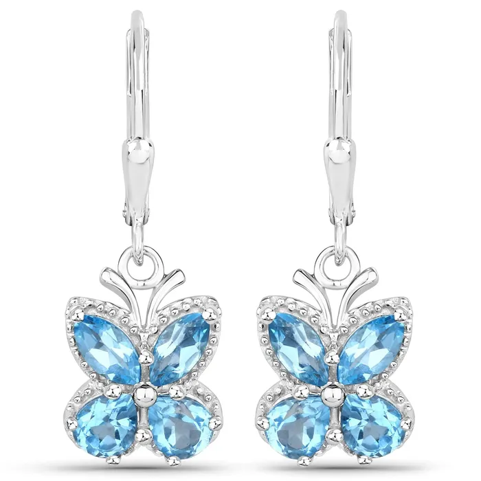 Earrings Quintessence Gemstone Butterfly Earrings in Sterling SilverAmethyst Garnet Peridot or Topaz