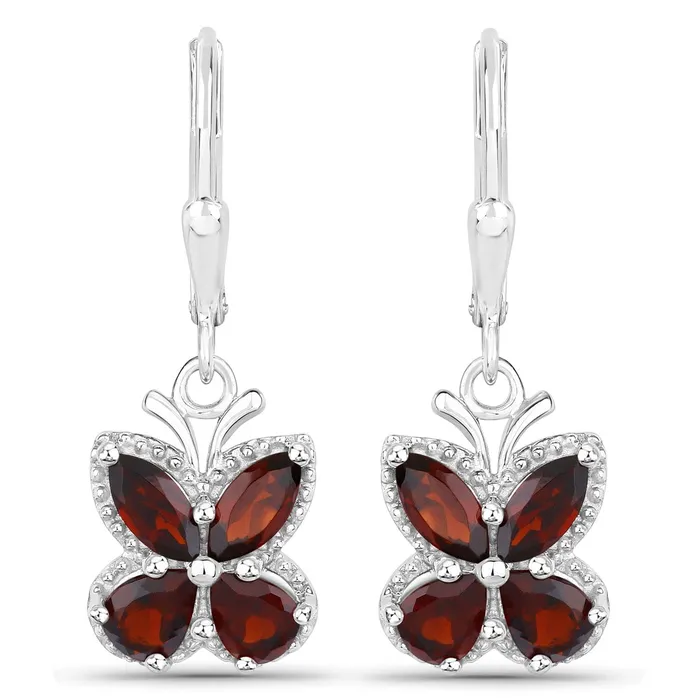 Earrings Quintessence Gemstone Butterfly Earrings in Sterling SilverAmethyst Garnet Peridot or Topaz