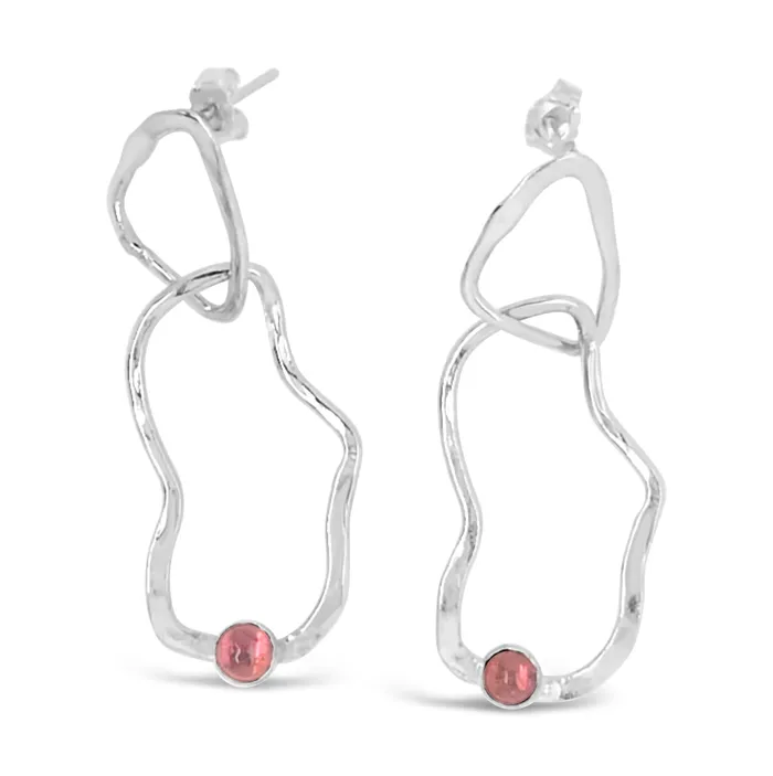 Earrings Shannon Russell Jewelry Ripples Earrings in Pink Tourmaline