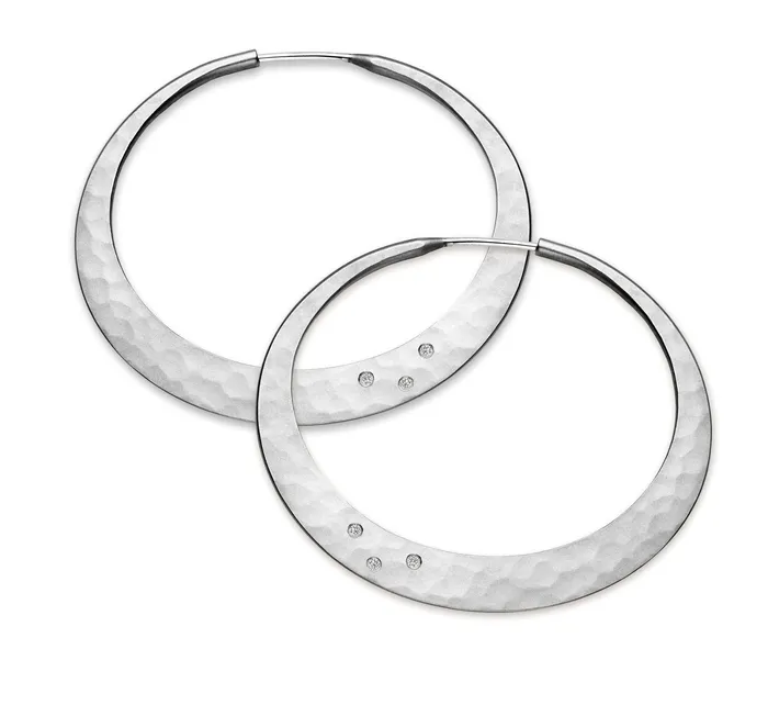 Earrings Toby Pomeroy Sterling Silver Twilight Hoop Earrings