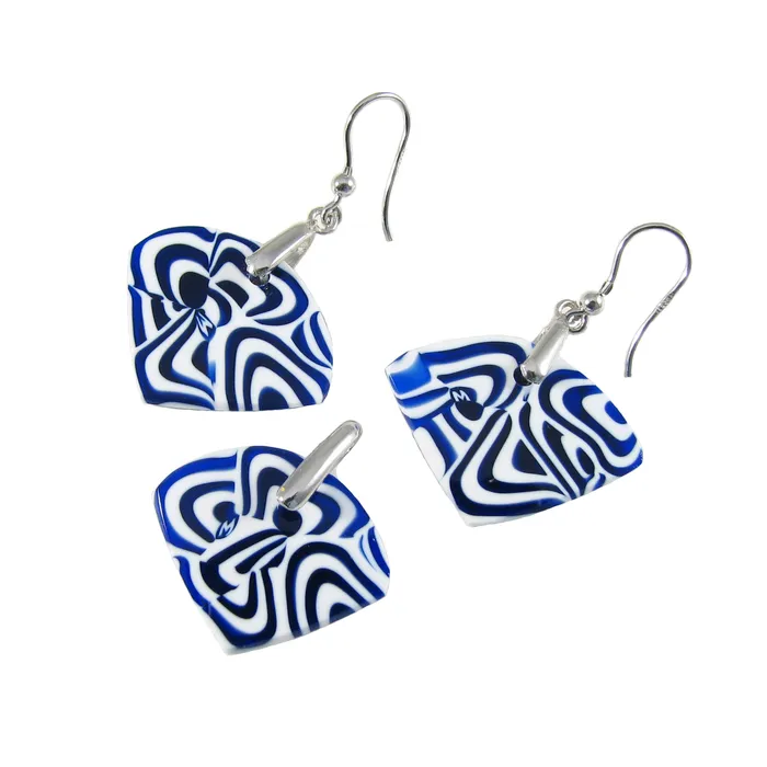 Earrings VN Murrine Murano glass small Pendant and earrings set Fantasy