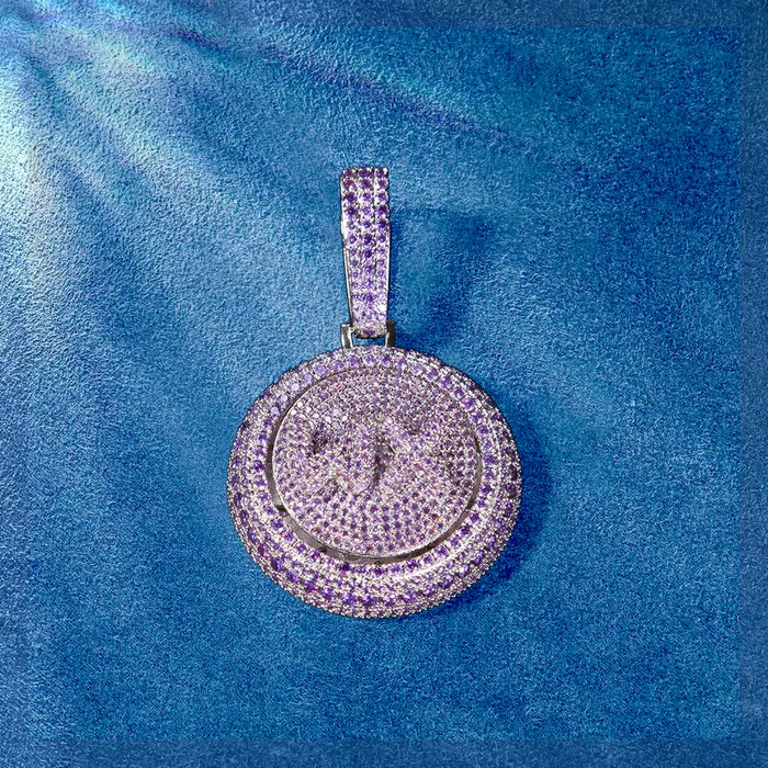 IceZeusShop Necklaces Custom Round Disc Rotating Letter Pendant
