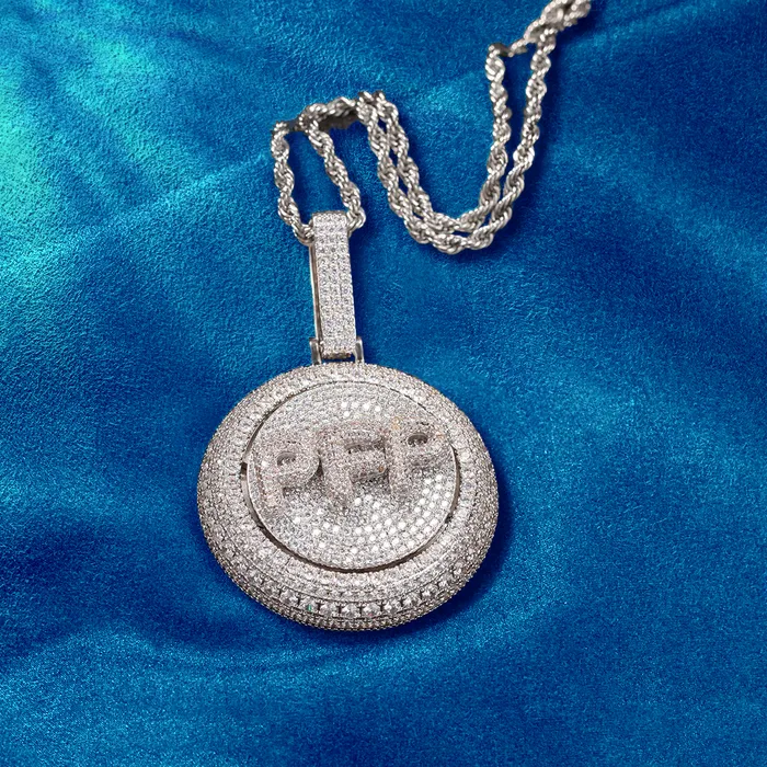 IceZeusShop Necklaces Custom Round Disc Rotating Letter Pendant