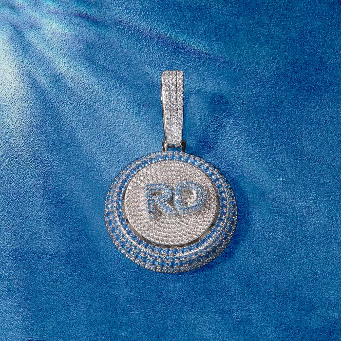 IceZeusShop Necklaces Custom Round Disc Rotating Letter Pendant