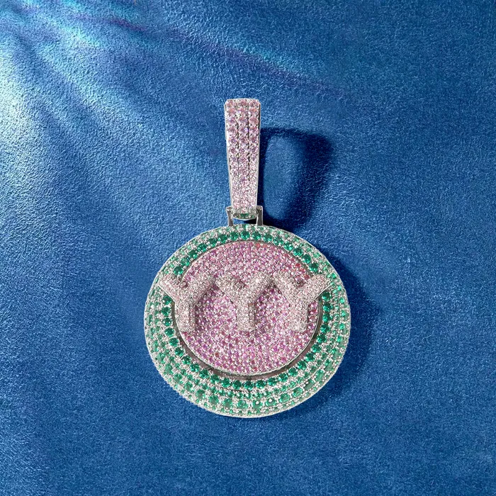 IceZeusShop Necklaces Custom Round Disc Rotating Letter Pendant