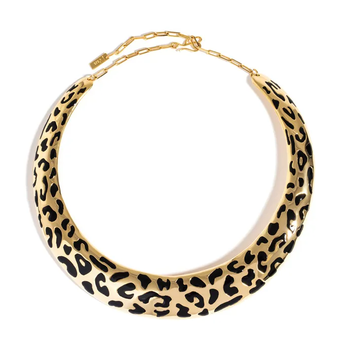 Jack Vartanian Necklaces MAXI LEOPARDO NECKLACE IN 18K YELLOW GOLD PLATED SILVER WITH ENAMEL DETAILS Jack Vartanian Necklaces MAXI LEOPARDO NECKLACE IN 18K YELLOW GOLD PLATED SILVER WITH ENAMEL DETAILS