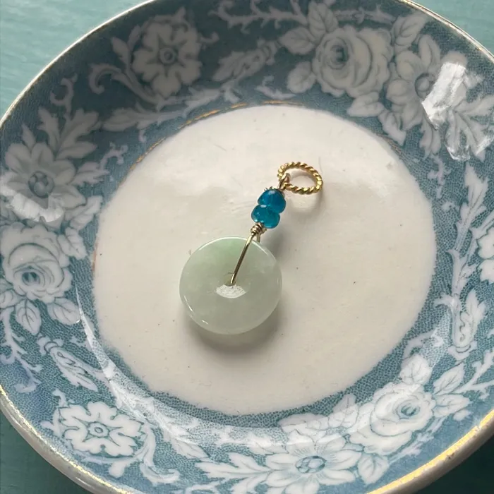 Jade Pendant Apatite Gold Filled Handmade Love Vintage Paris PreStyled Sets