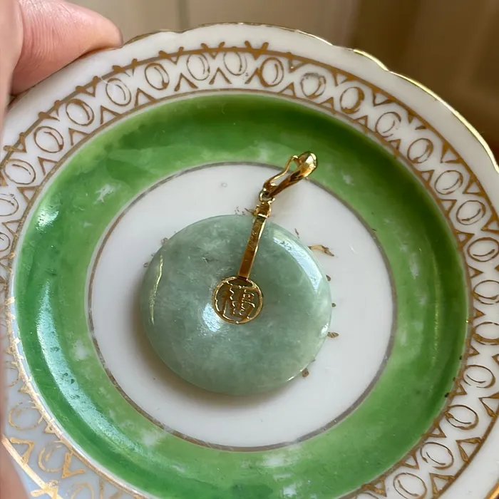 Jade Pendant Good Fortune 14k Gold Vintage Vintage Paris Jewelry PreStyled Sets