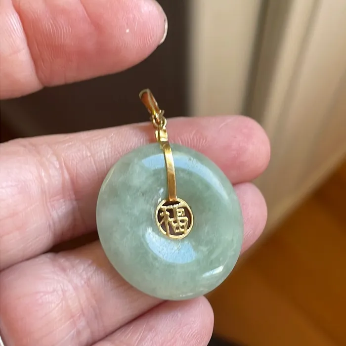 Jade Pendant Good Fortune 14k Gold Vintage Vintage Paris Jewelry PreStyled Sets