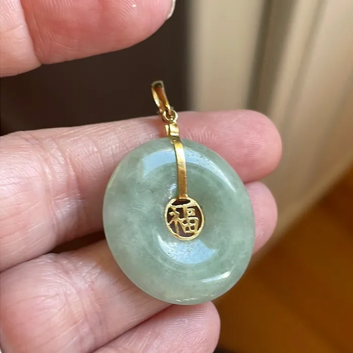 Jade Pendant Good Fortune 14k Gold Vintage Vintage Paris Jewelry PreStyled Sets
