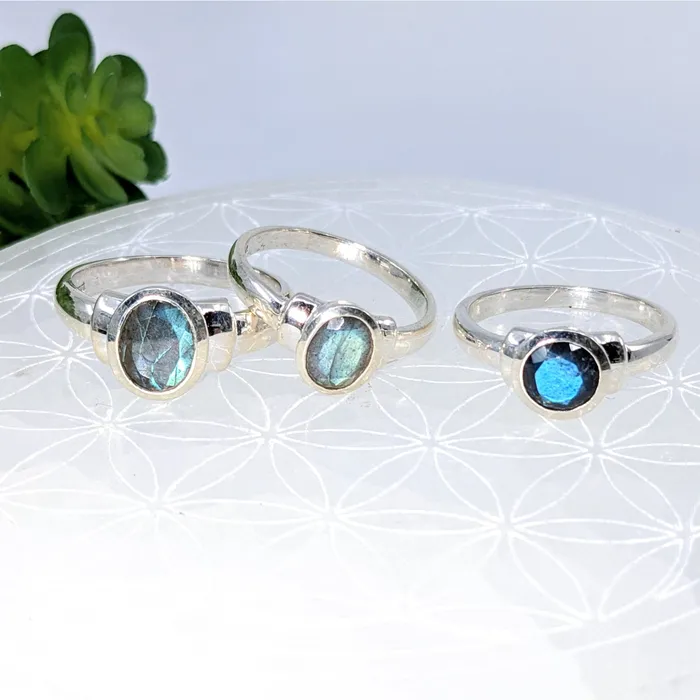 Labradorite Mini Faceted Ring LV6868 Bliss Crystals Rings