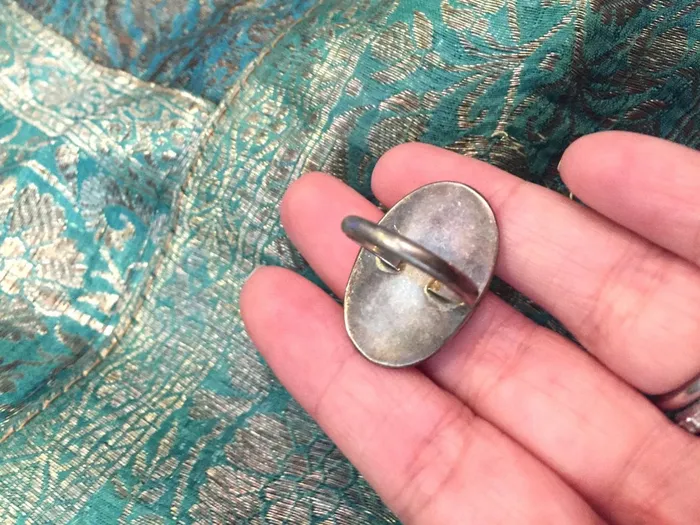Love Vintage Paris Turquoise Shadowbox Ring Sterling Silver Vintage Rings