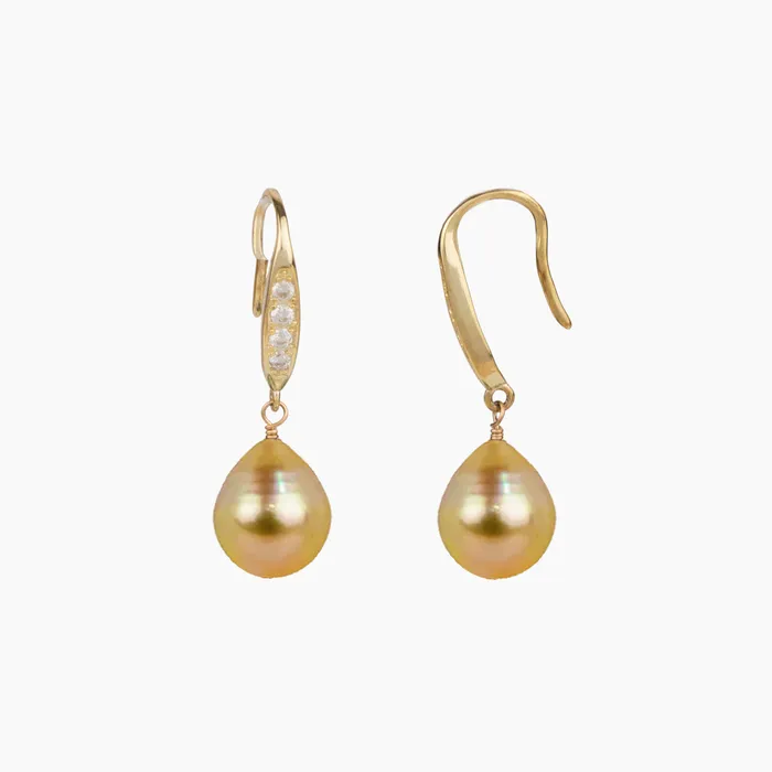 MishaHawaii Luxe Golden South Sea Pearl Earrings Earrings